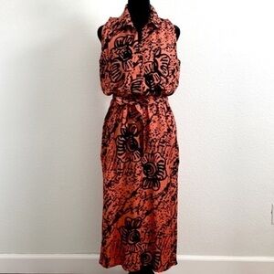 NWOT 1980s Vintage Zashi Tribal Print Dress